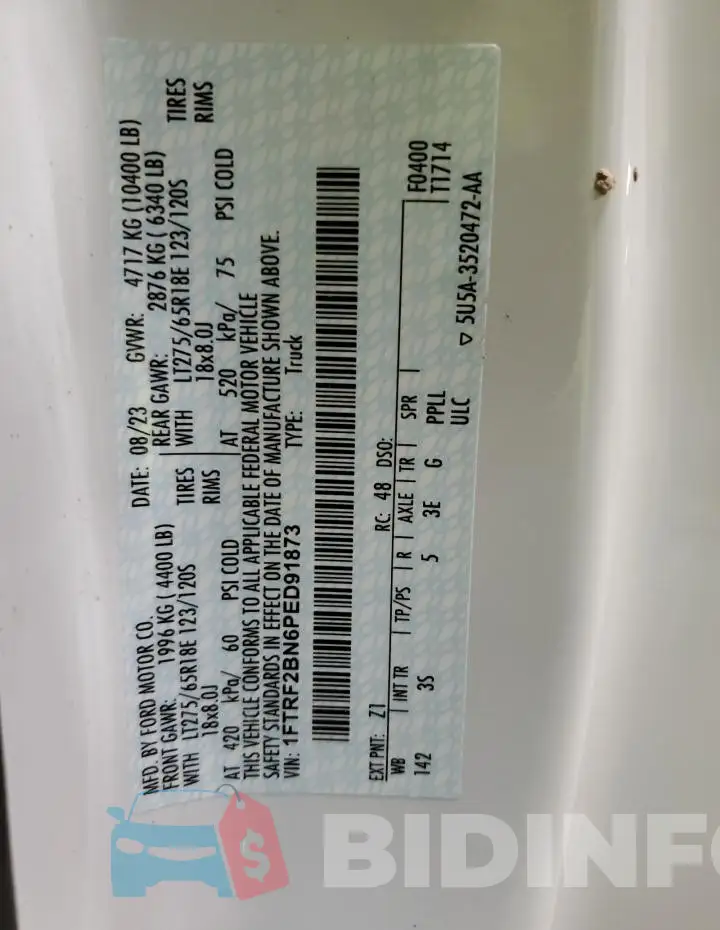 1FTRF2BN6PED91873 Photo# 12
