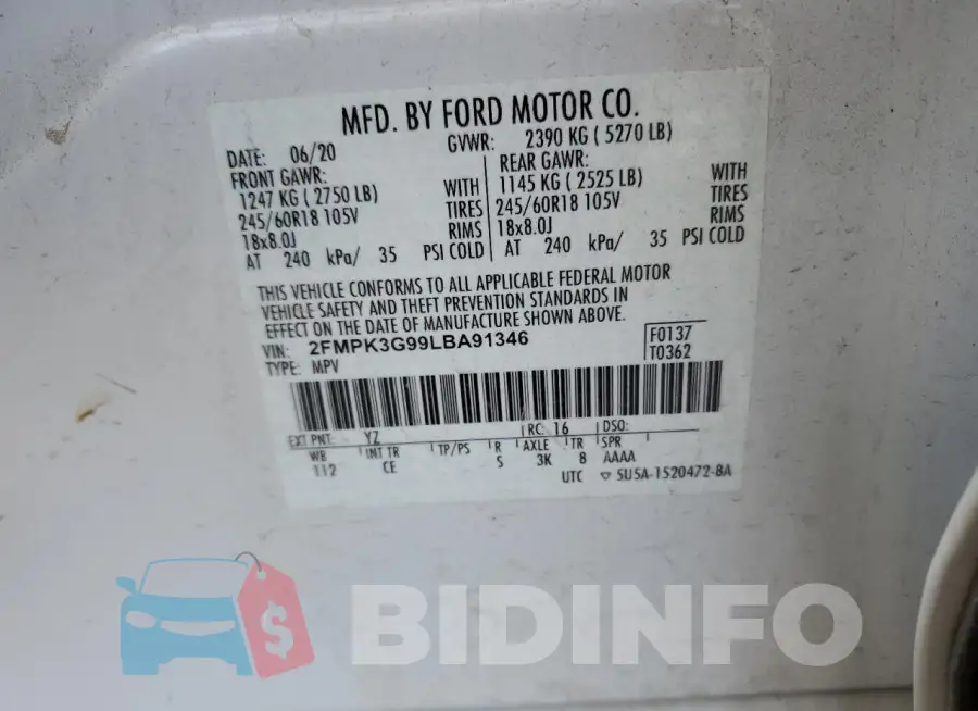 2FMPK3G99LBA91346 Photo# 13