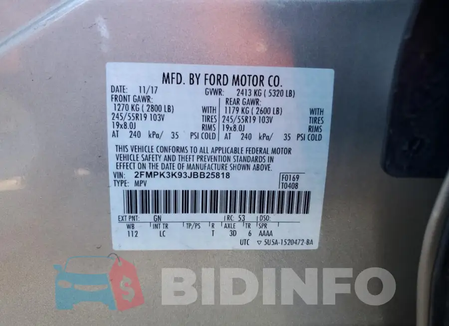 2FMPK3K93JBB25818 Photo# 13