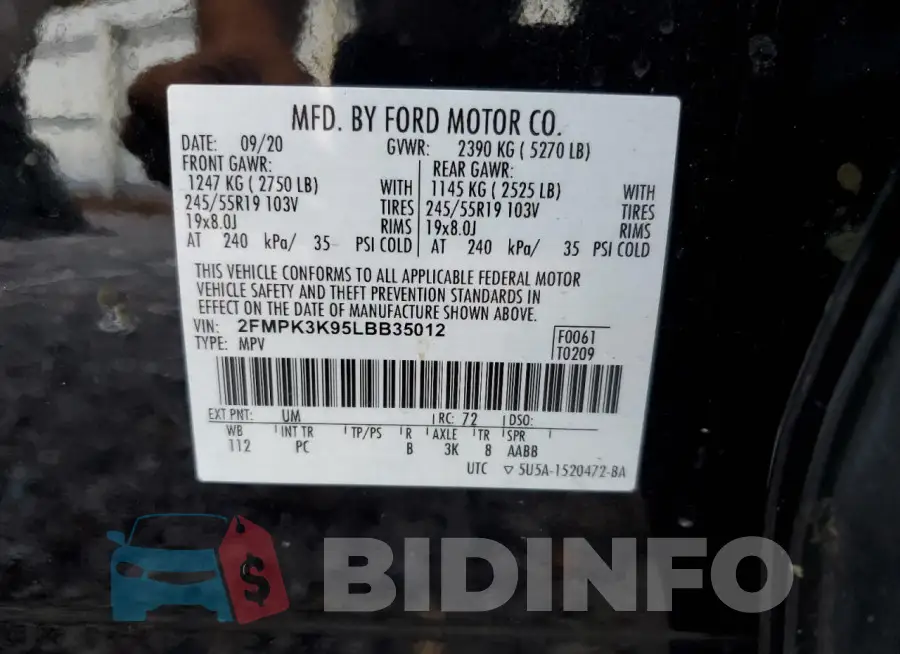 2FMPK3K95LBB35012 Photo# 14