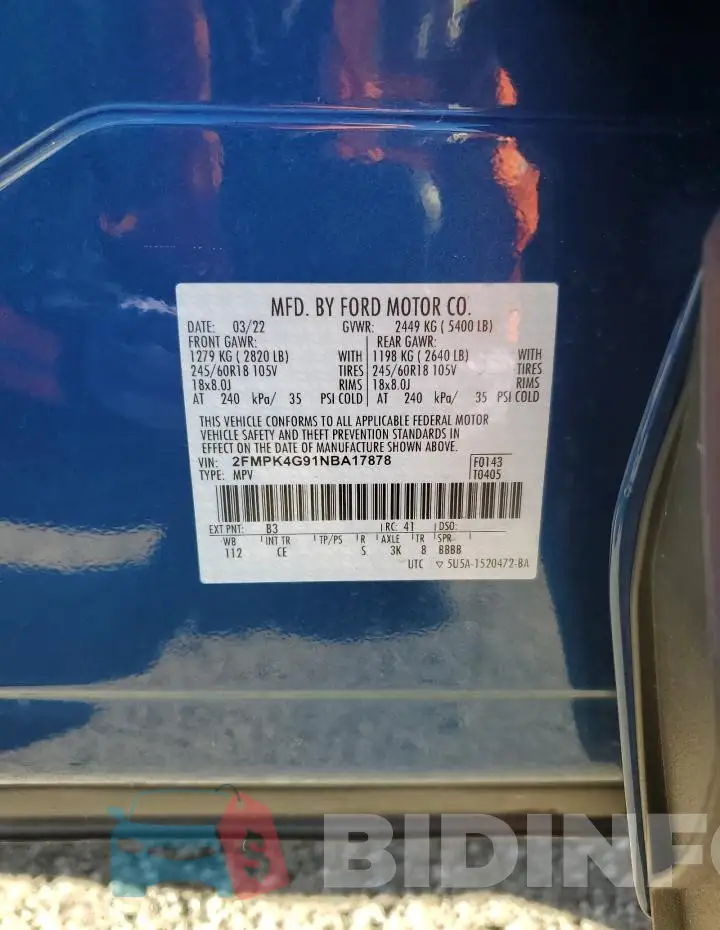 2FMPK4G91NBA17878 Photo# 13