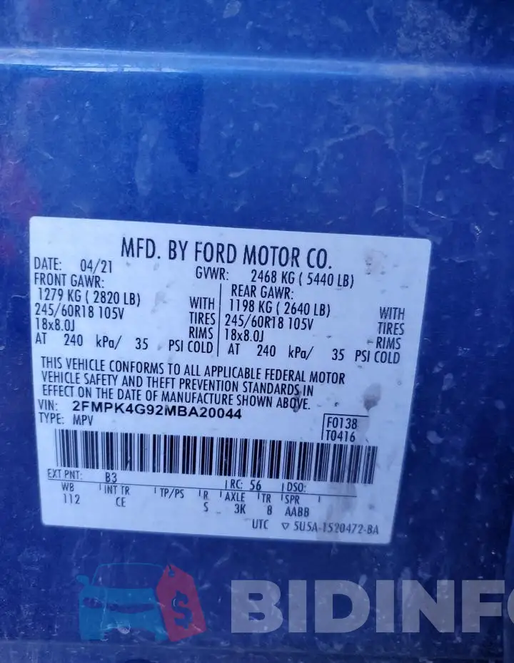 2FMPK4G92MBA20044 Photo# 13