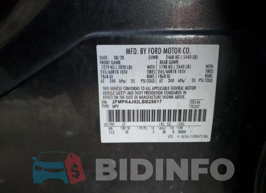 2FMPK4J92LBB28817 Photo# 13