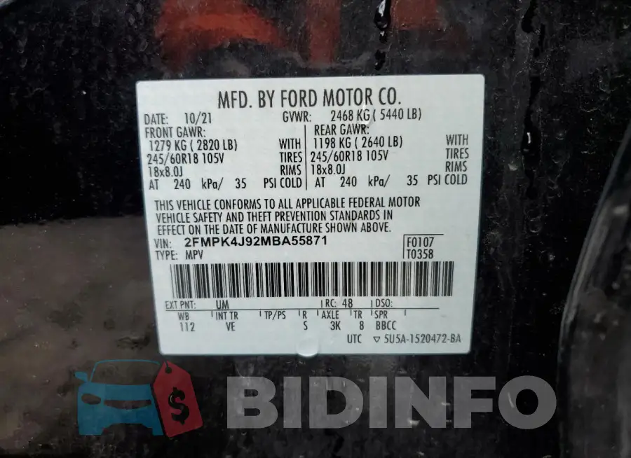 2FMPK4J92MBA55871 Photo# 13