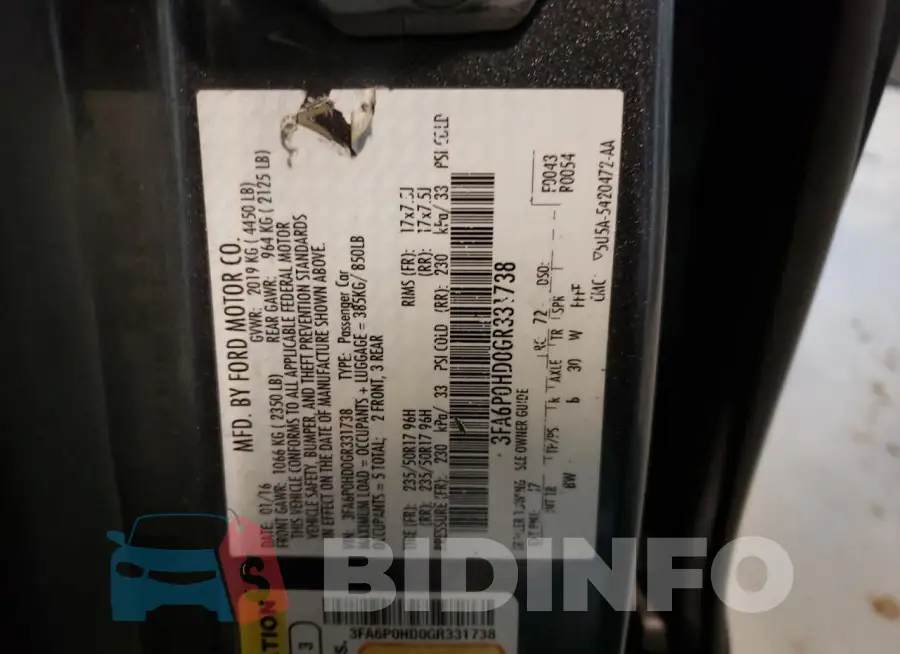3FA6P0HD0GR331738 Photo# 12