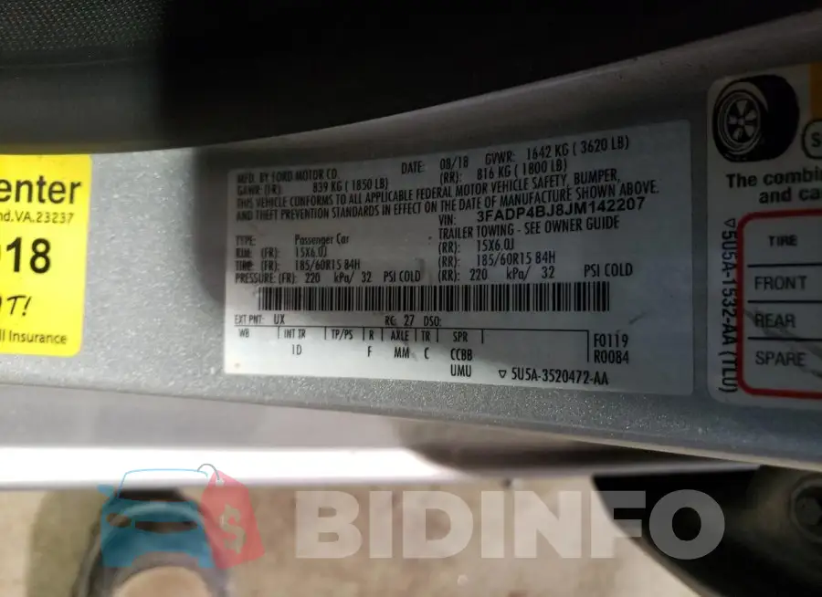 3FADP4BJ8JM142207 Photo# 12