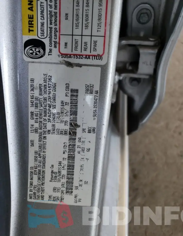 3FADP4EJ3FM157362 Photo# 12