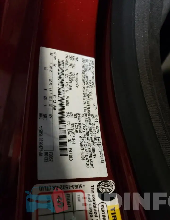3FADP4EJXFM164700 Photo# 13