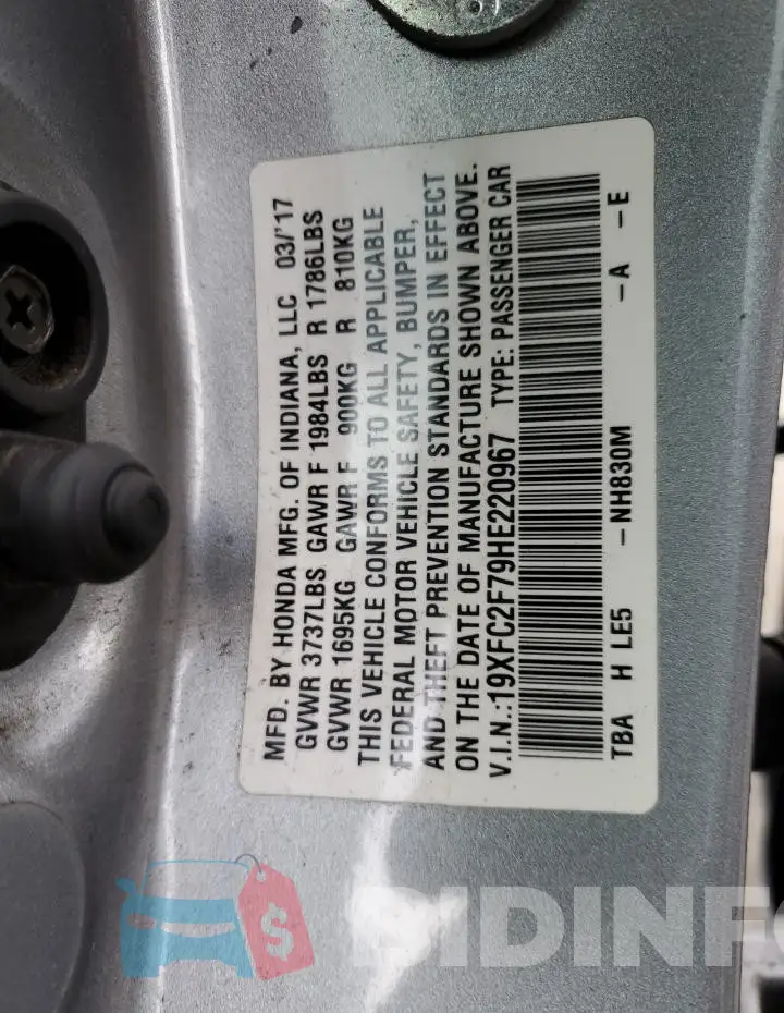 19XFC2F79HE220967 Photo# 12