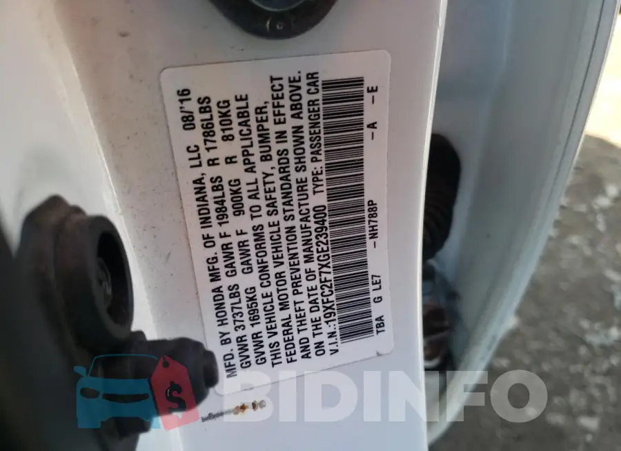 19XFC2F7XGE239400 Photo# 13
