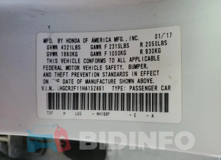 1HGCR2F11HA152861 Photo# 13