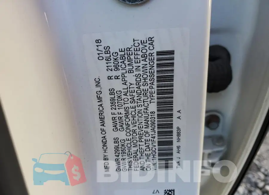 1HGCV1F41JA090318 Photo# 12