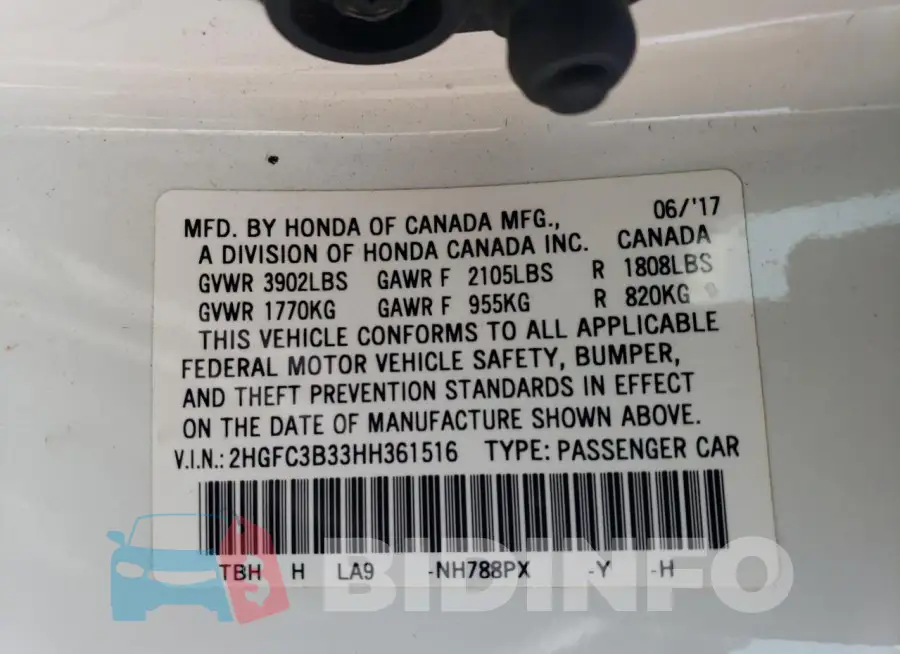 2HGFC3B33HH361516 Photo# 12