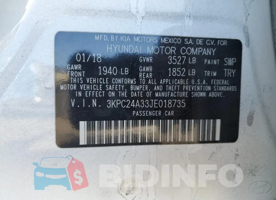 3KPC24A33JE018735 Photo# 12