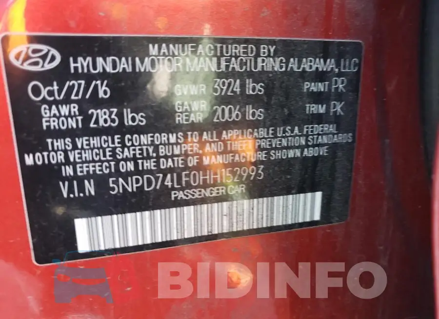 5NPD74LF0HH152993 Photo# 12