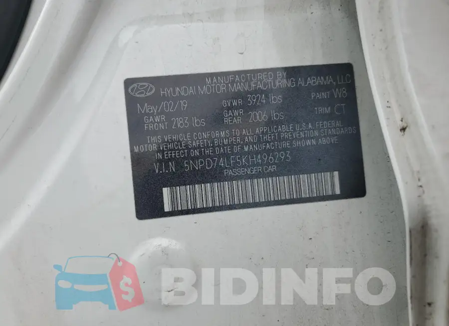 5NPD74LF5KH496293 Photo# 12