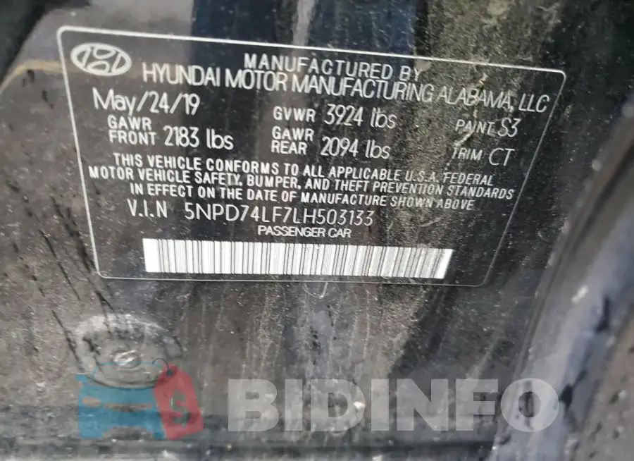 5NPD74LF7LH503133 Photo# 12