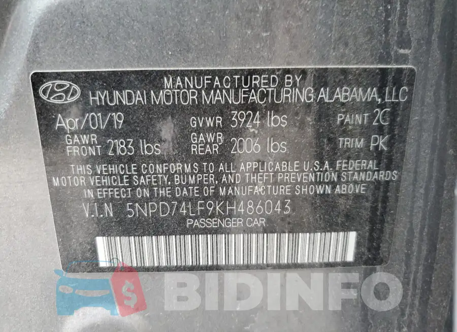 5NPD74LF9KH486043 Photo# 12
