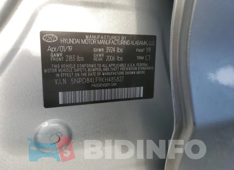 5NPD84LF9KH485827 Photo# 12