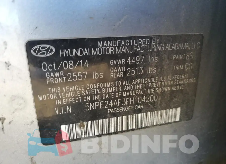 5NPE24AF3FH104200 Photo# 12