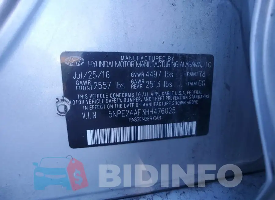 5NPE24AF3HH476025 Photo# 13