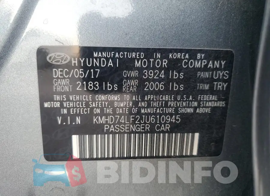 KMHD74LF2JU610945 Photo# 12