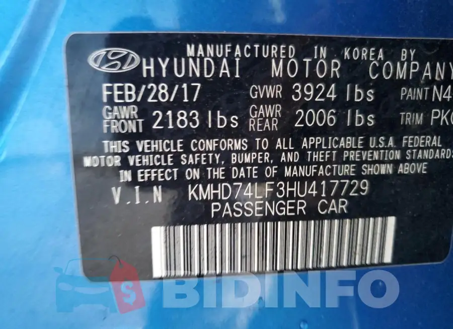 KMHD74LF3HU417729 Photo# 13