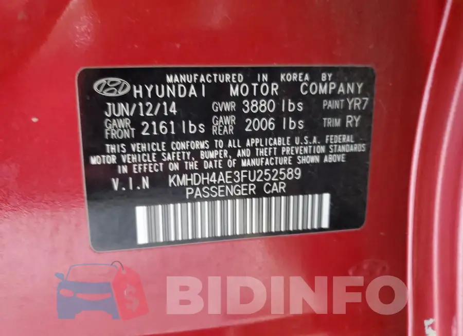 KMHDH4AE3FU252589 Photo# 12
