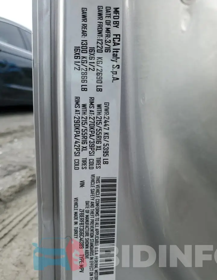 ZFBERFBT3G6C41389 Photo# 14