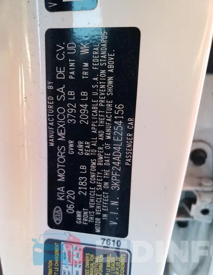 3KPF24AD4LE254156 Photo# 12