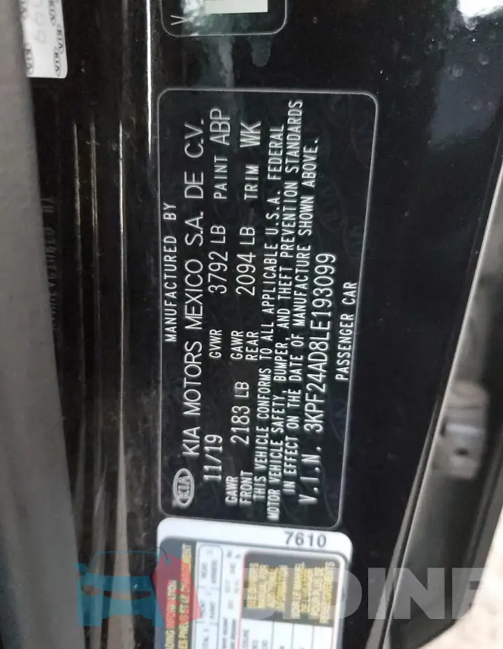 3KPF24AD8LE193099 Photo# 13