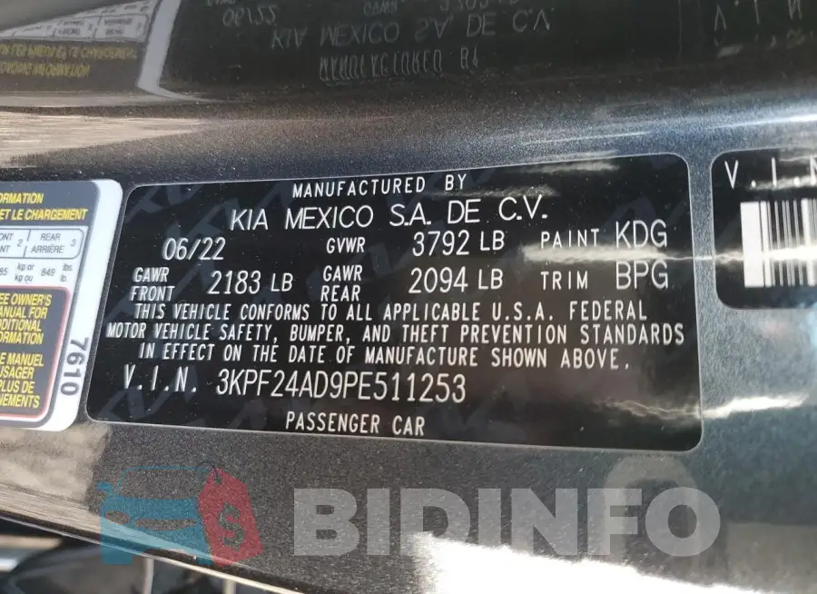3KPF24AD9PE511253 Photo# 12