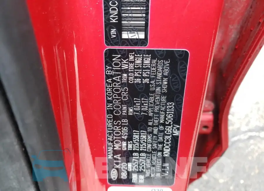 KNDCC3LG6L5061133 Photo# 13