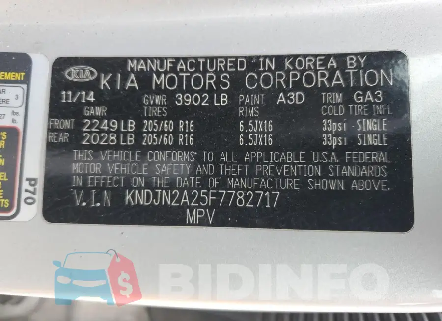KNDJN2A25F7782717 Photo# 13