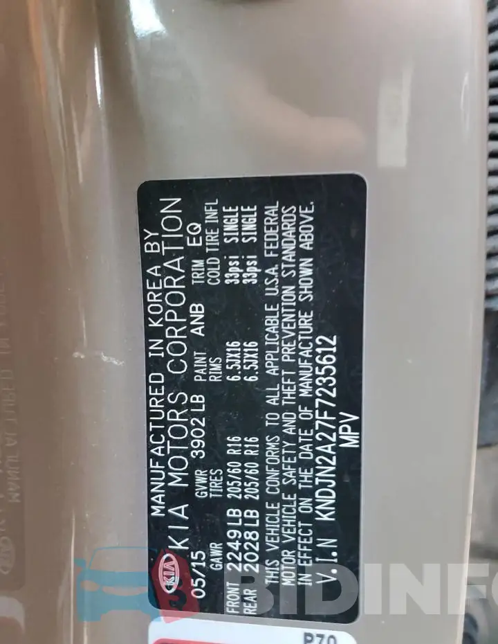 KNDJN2A27F7235612 Photo# 12
