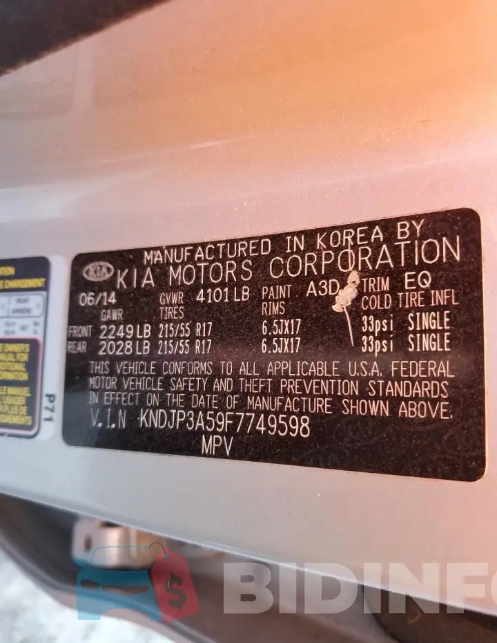 KNDJP3A59F7749598 Photo# 13
