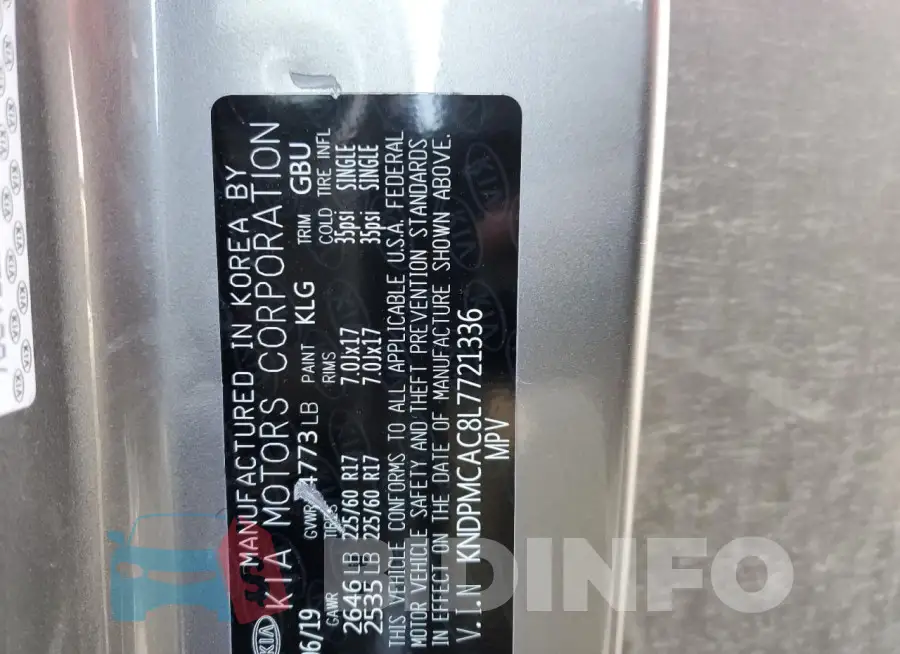 KNDPMCAC8L7721336 Photo# 12