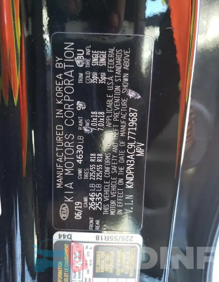 KNDPN3AC9L7719687 Photo# 13
