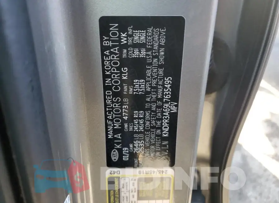 KNDPR3A69L7635495 Photo# 13