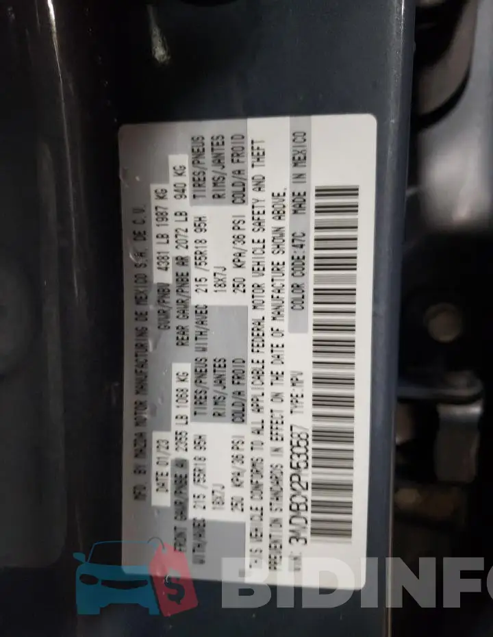 3MVDMBCM2PM530587 Photo# 13