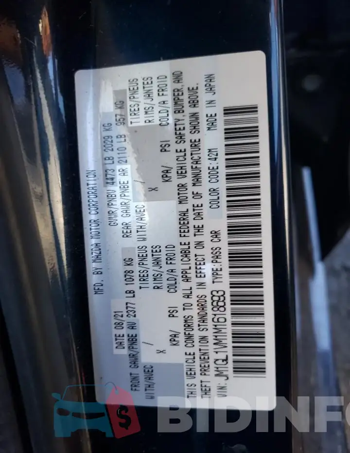 JM1GL1VM1M1618693 Photo# 12