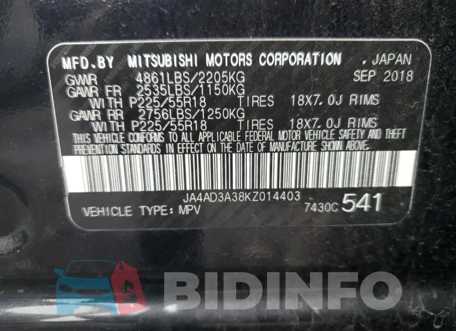 JA4AD3A38KZ014403 Photo# 13