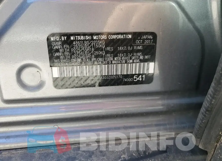 JA4AZ3A30JZ025170 Photo# 13