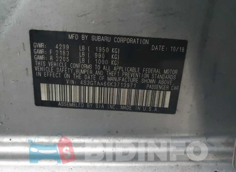 4S3GTAA66K3713971 Photo# 13