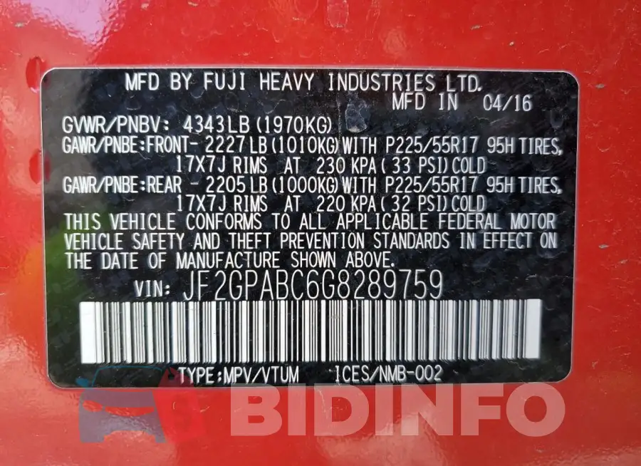JF2GPABC6G8289759 Photo# 12