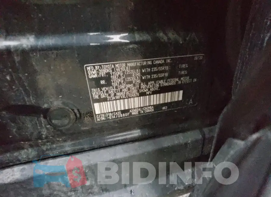 2T3A1RFVXLC104876 Photo# 12