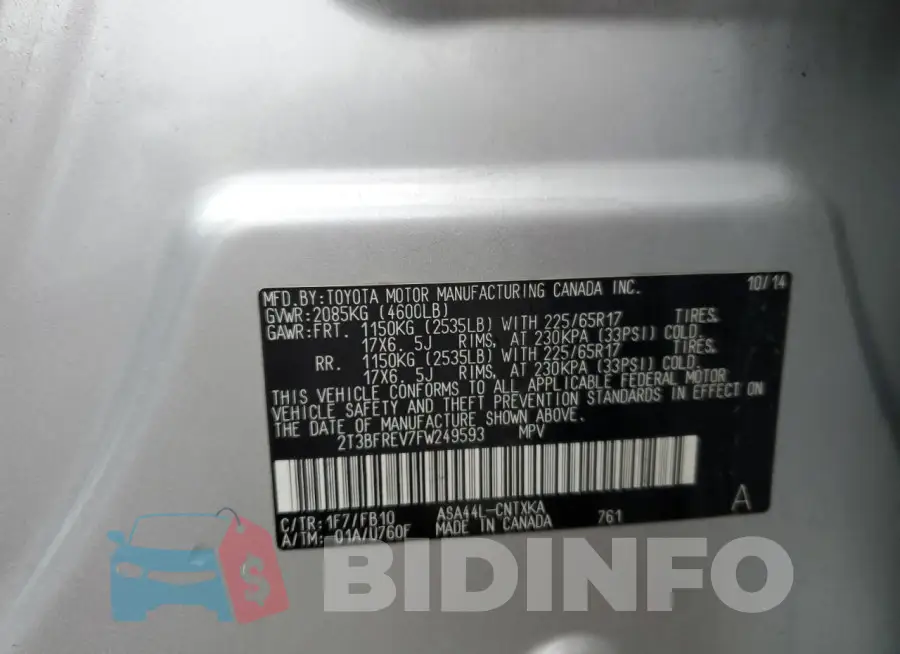 2T3BFREV7FW249593 Photo# 13