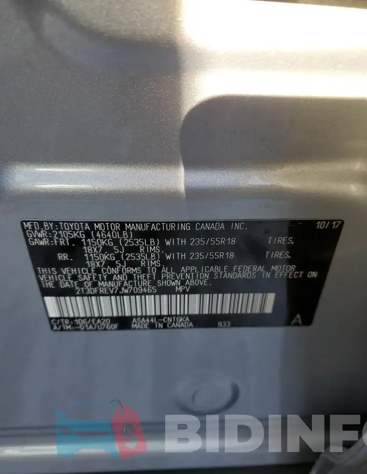 2T3DFREV7JW709465 Photo# 12