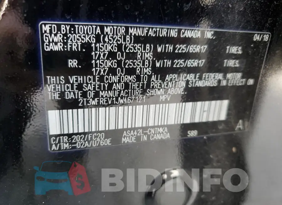2T3WFREV1JW467121 Photo# 13