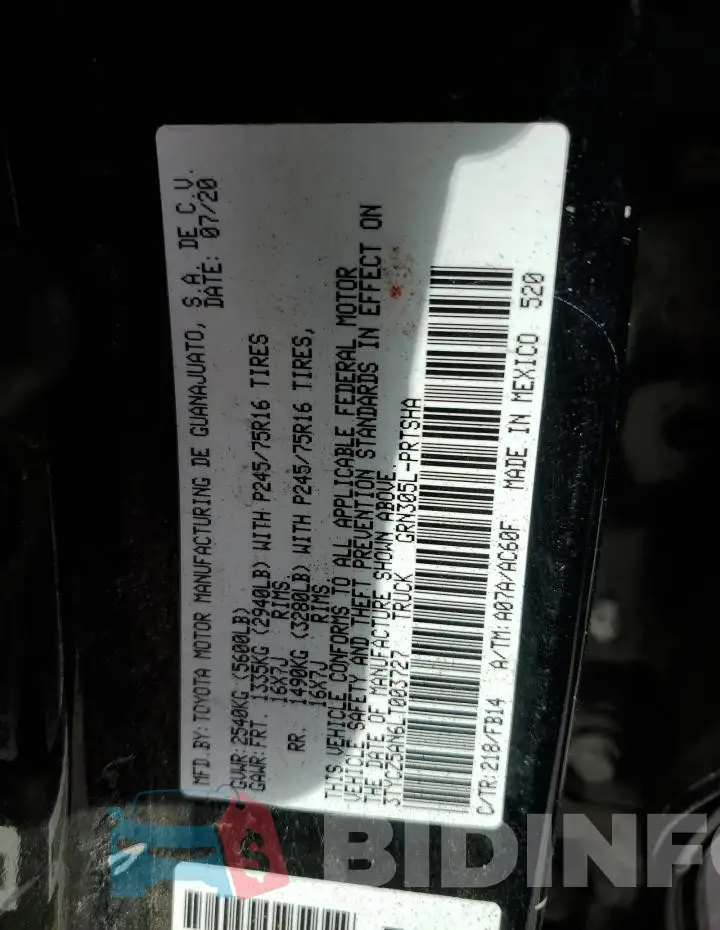 3TYCZ5AN6LT003727 Photo# 12